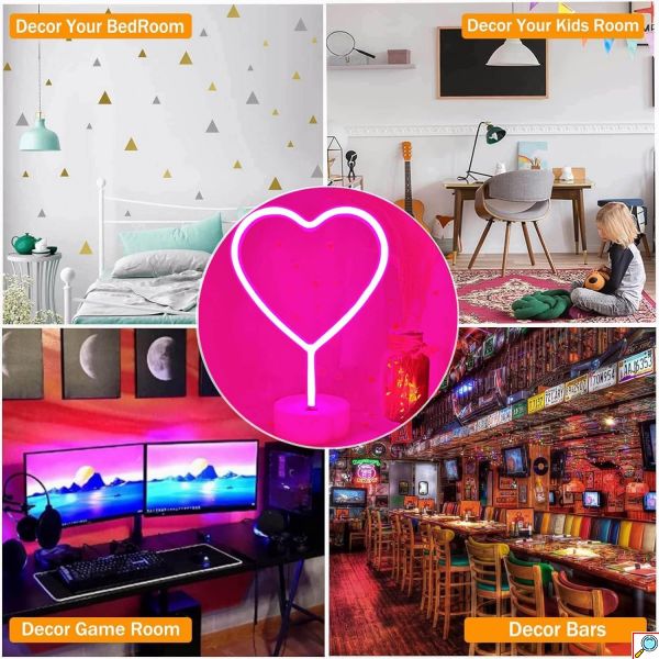Διακοσμητικό Neon LED Φωτιστικό Καρδιά Decoration Lamp Heart 29x20x12 cm