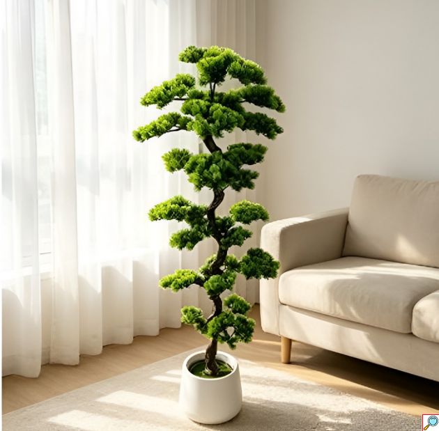 Τεχνητό Διακοσμητικό Πεύκο 160cm – 5 Επίπεδα & 945 Φύλλα - Ρεαλιστικό Bonsai Style, Ιδανικό για Σαλόνι & Γραφείο, Εύκολη Συντήρηση