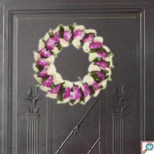 Διακοσμητικό Στεφάνι με Λουλούδια 38 cm