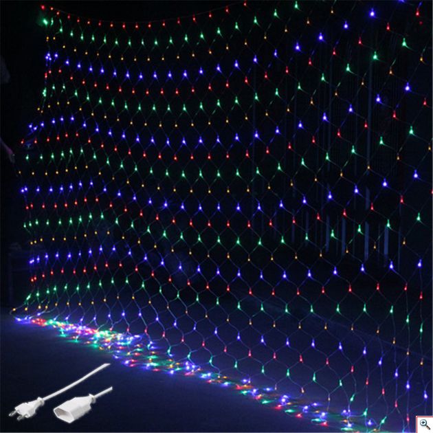 Μεγάλη Επεκτεινόμενη Κουρτίνα 3,2m - RGB LED Χριστουγεννιάτικα Λαμπάκια