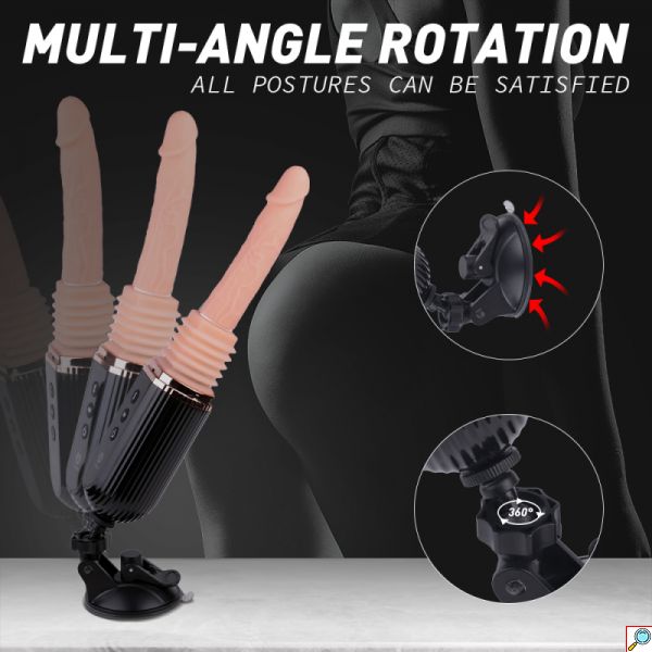 Telescopic 7x Thrusting Dildo Rotation Vibrator - Gspot with Suction Cup