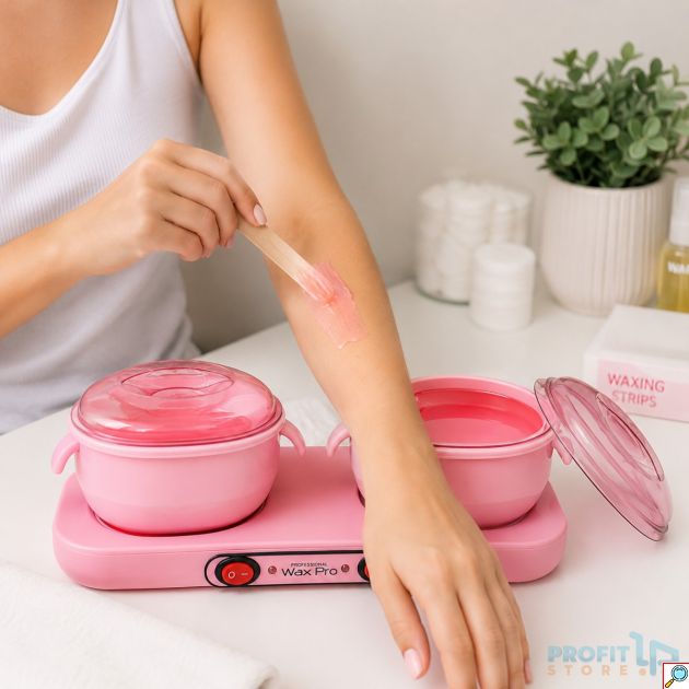 Διπλή Κεριέρα Αποτρίχωσης Wax Pro 100W για Γρήγορη Θέρμανση - 2 Δοχεία Σιλικόνης 400ml, Επαγγελματική Χρήση