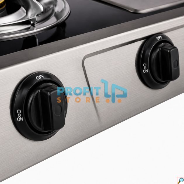 Διπλή Επιτραπέζια Εστία Υγραερίου Inox Winning Star 2500W