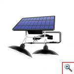 Αδιάβροχο Ηλιακό Φωτιστικό 32LED Αυτόματο με Τηλεχειρηστήριο & Αισθητήρα Φωτός & Ανιχνευτή Κίνησης Λευκού Φωτισμού 6000Κ - Μαύρο 2τμχ