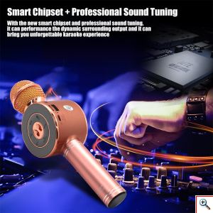 Ασύρματο Bluetooth Mικρόφωνο KARAOKE Hχείο Mp3 Player WSTER - Disco Light Microphone WS-668