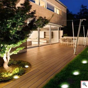 Hoppline Σετ Ηλιακά Χωνευτά Αυτόνομα Φώτα LED Κήπου - Χώματος 4 τμχ με Φωτοκύτταρο DISK LIGHTS