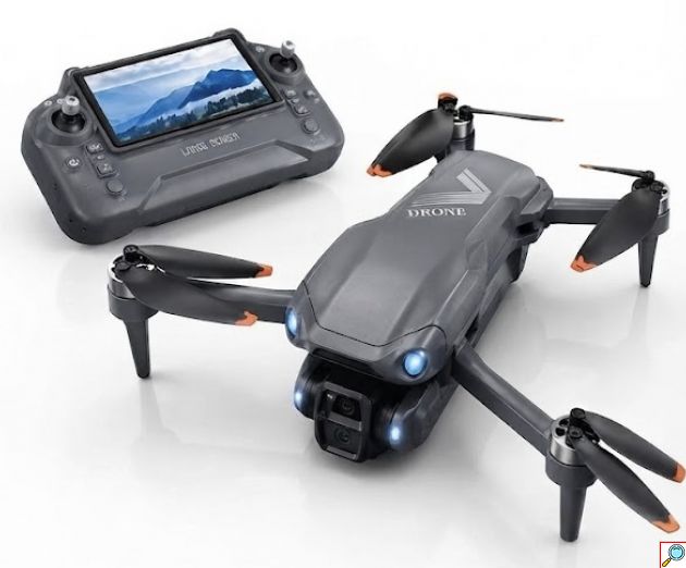 Drone με GPS & Διπλή Κάμερα HD – Τηλεχειριστήριο με Οθόνη - Αποφυγή Εμποδίων, 2 Μπαταρίες, Τσάντα Μεταφοράς, Πτυσσόμενο, 520g