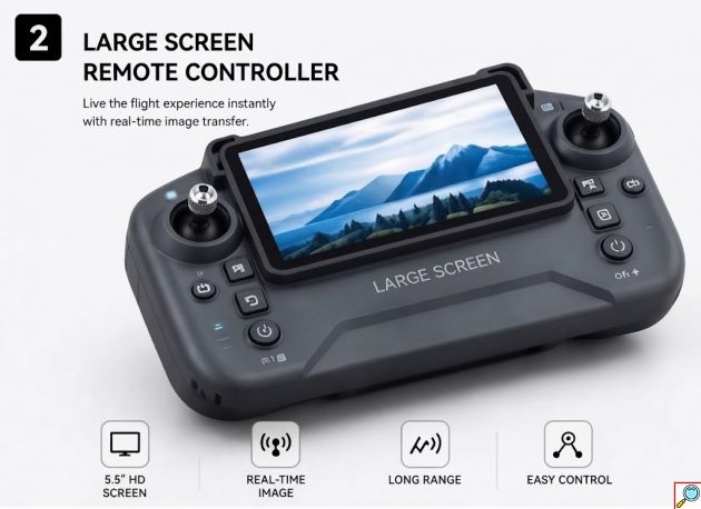 Drone με GPS & Διπλή Κάμερα HD – Τηλεχειριστήριο με Οθόνη - Αποφυγή Εμποδίων, 2 Μπαταρίες, Τσάντα Μεταφοράς, Πτυσσόμενο, 520g