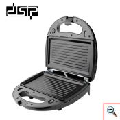 DSP® Τοστιέρα 3 - 1 με Αποσπώμενες Αντικολλητικές Πλάκες για Βάφλες & Γκριλ 750W - Sandwich Maker KC1049 - Inox