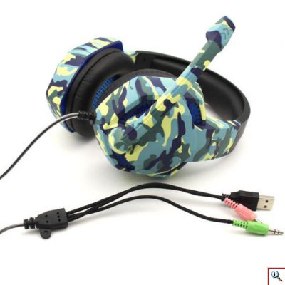 Ενσύρματα Ρυθμιζόμενα Ακουστικά Κεφαλής για Παιχνίδια με USB & Μικρόφωνο για Υπολογιστή - Headset Gaming