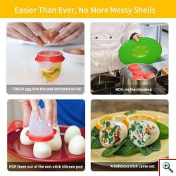 Κιτ 6 Τεμαχίων για Βράσιμο Αυγών - Silicone Egg Boil