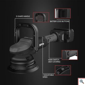 Έκκεντρος Αλοιφαδόρος 18V SPTA® 120mm & 125mm με Δύο Μπαταρίες 4.0ah & Ρύθμιση Στροφών 2000-4500rpm - Σετ 21 Αξεσουάρ LD502 Αυτοκινήτου