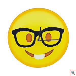 Γυάλινο Ρολόι Τοίχου σε σχήμα Emoji 30εκ