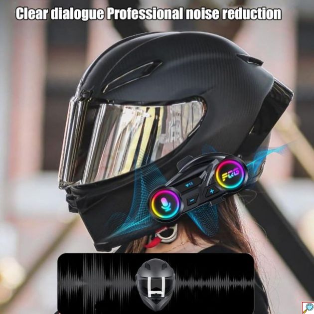 Ασύρματη Ενδοεπικοινωνία Κράνους - Bluetooth 6.0, FM, IPX6 Αδιαβροχοποίηση - Σύστημα Επικοινωνίας Μοτοσυκλέτας για Καθαρό Ήχο & Κλήσεις