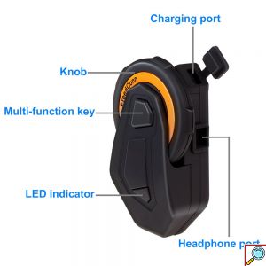 Αδιάβροχη Ασύρματη Ενδοεπικοινωνία Bluetooth Κράνους Μηχανής Freedcon T-Max Interphone FM Radio Αναβάτη Μοτοσυκλέτας με Εμβέλεια 1χλμ
