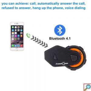 Αδιάβροχη Ασύρματη Ενδοεπικοινωνία Bluetooth Κράνους Μηχανής Freedcon T-Max Interphone FM Radio Αναβάτη Μοτοσυκλέτας με Εμβέλεια 1χλμ