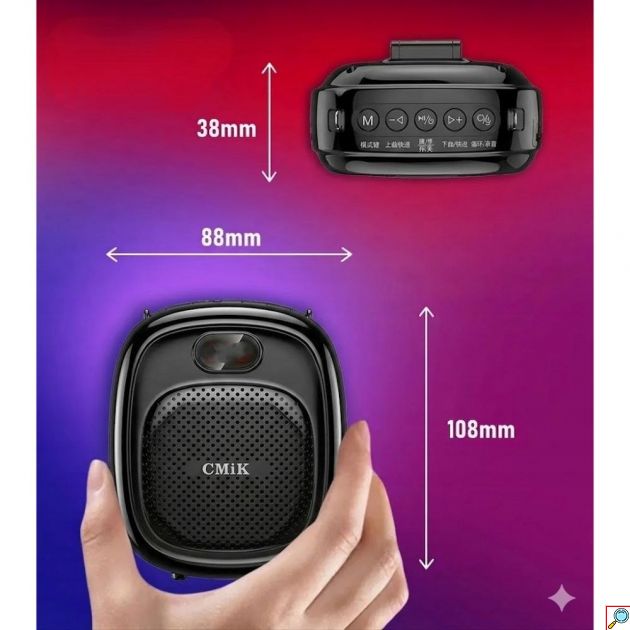Φορητός Ενισχυτής Φωνής CMiK – 10W Bluetooth 5.3, Ασύρματο και Ενσύρματο Μικρόφωνο Αυτονομία 25 Ώρες