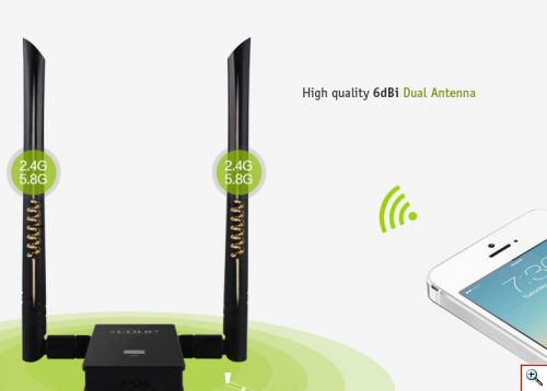 Κεραία Δικτύου Διπλή wifi Kimanax-Edup EP-AC1605