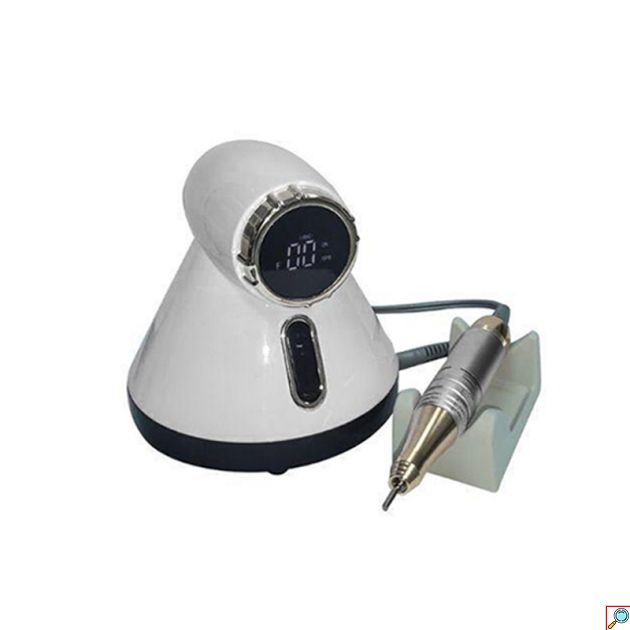 Επαγγελματικός Τροχός Νυχιών Ρεύματος 35000rpm 65W με Πεντάλ, 6 Κεφαλές & Οθόνη LED - Ρόζ