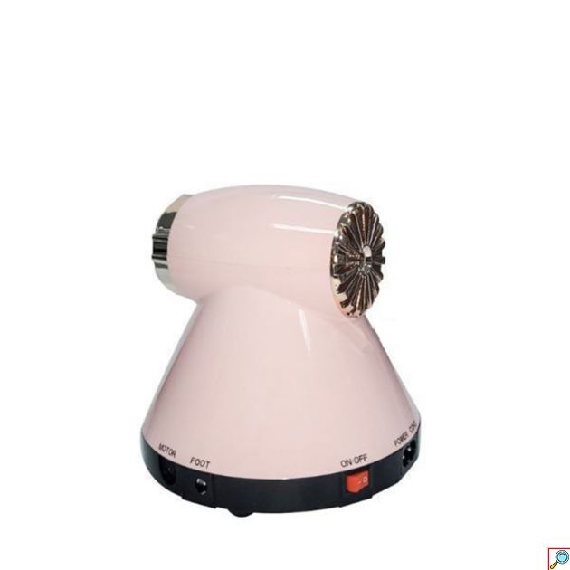 Επαγγελματικός Τροχός Νυχιών Ρεύματος 35000rpm 65W με Πεντάλ, 6 Κεφαλές & Οθόνη LED - Ρόζ