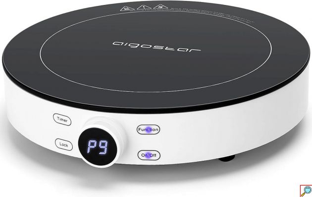 Κυκλική Επαγωγική Εστία 2000W – Touch Control & 9 Επίπεδα Ισχύος - Φορητή, Χρονοδιακόπτης, Κλείδωμα Ασφαλείας, LED Οθόνη