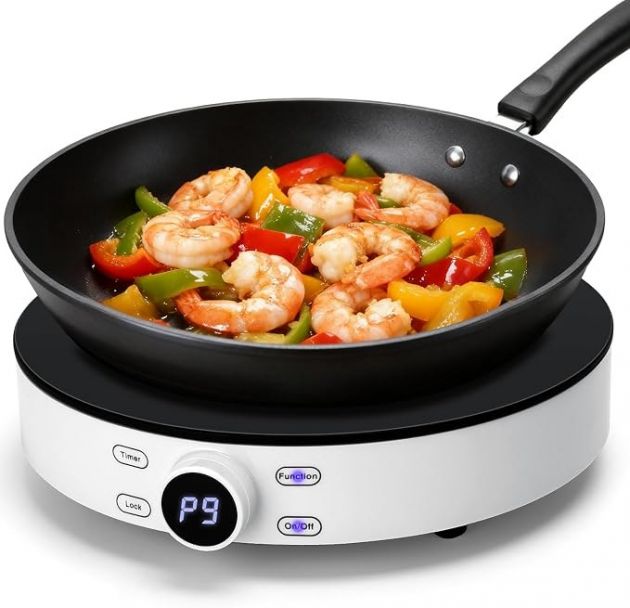 Κυκλική Επαγωγική Εστία 2000W – Touch Control & 9 Επίπεδα Ισχύος - Φορητή, Χρονοδιακόπτης, Κλείδωμα Ασφαλείας, LED Οθόνη