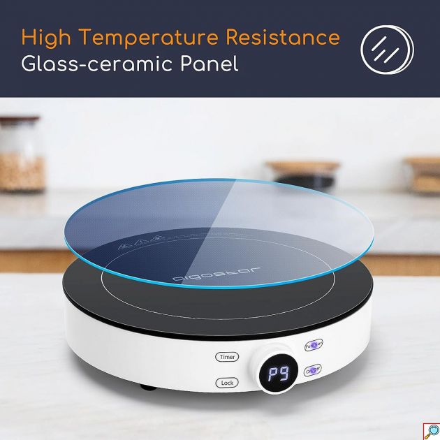 Κυκλική Επαγωγική Εστία 2000W – Touch Control & 9 Επίπεδα Ισχύος - Φορητή, Χρονοδιακόπτης, Κλείδωμα Ασφαλείας, LED Οθόνη