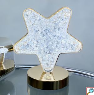 Επαναφορτιζόμενο LED Διακοσμητικό Φωτιστικό Αστέρι με Εφέ Κρυστάλλου