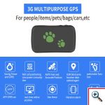 Επαναφορτιζόμενο GPS Tracker Για Κατοικίδια, Συσκευή Εντοπισμού Κατοικίδιων Κάρτας Sim 3G με Γαλάζιο Λουράκι, Εφαρμογή Κινητού & Υπολογιστή, TK203 OEM