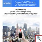 Επαναφορτιζόμενο GPS Tracker Για Κατοικίδια, Συσκευή Εντοπισμού Κατοικίδιων Κάρτας Sim 3G με Γαλάζιο Λουράκι, Εφαρμογή Κινητού & Υπολογιστή, TK203 OEM