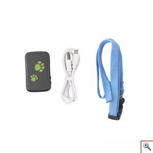 Επαναφορτιζόμενο GPS Tracker Για Κατοικίδια, Συσκευή Εντοπισμού Κατοικίδιων Κάρτας Sim 3G με Γαλάζιο Λουράκι, Εφαρμογή Κινητού & Υπολογιστή, TK203 OEM