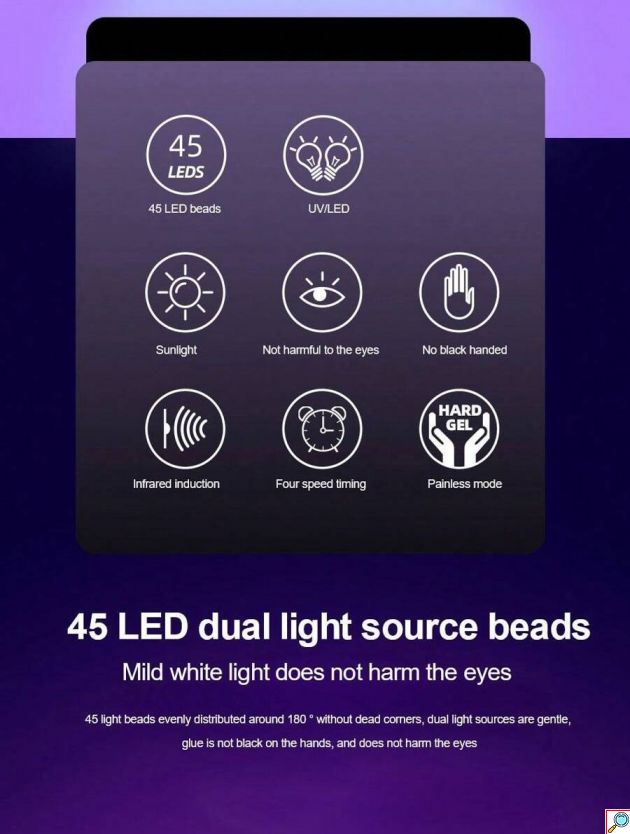 Επαγγελματικό Φουρνάκι Νυχιών UV LED 268W με Στρας