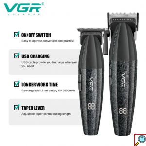 Επαγγελματικό Σετ Κουρευτικής Μηχανής & Trimmer Με Κεραμικές Λεπίδες VGR