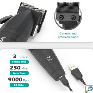 Επαγγελματικό Σετ Κουρευτικής Μηχανής & Trimmer Με Κεραμικές Λεπίδες VGR