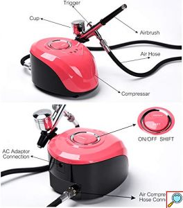 Επαγγελματικός Αερογράφος Airbrush με Συμπιεστή - Για Ζωγραφική, Μακιγιάζ, DIY & Facial Treatments