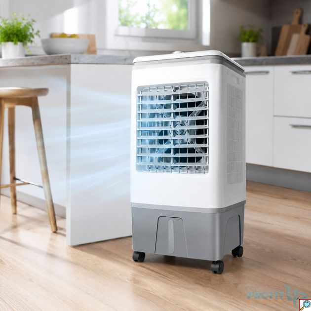 Επιδαπέδιο Air Cooler 150W – Ισχυρή Ροή Αέρα 5000m³/h, Μεγάλη Δεξαμενή 25L, 3 Ταχύτητες και Ροδάκια