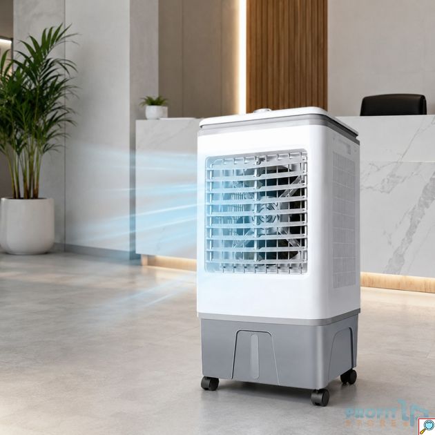 Επιδαπέδιο Air Cooler 150W – Ισχυρή Ροή Αέρα 5000m³/h, Μεγάλη Δεξαμενή 25L, 3 Ταχύτητες και Ροδάκια