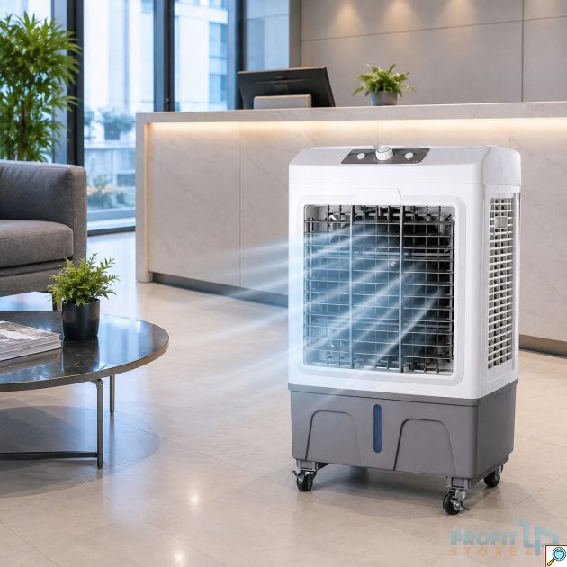 Επιδαπέδιο Air Cooler 5000 – Ισχυρή Δροσιά με Δεξαμενή 40L και 3 Ταχύτητες
