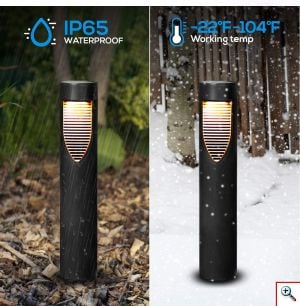 Gotobe® Επιδαπέδιο Ηλιακό Φωτιστικό Κήπου Αδιάβροχο Επαναφορτιζόμενο Θερμού Φωτισμού 3000Κ Μαύρο Σέτ 2τμχ 52501