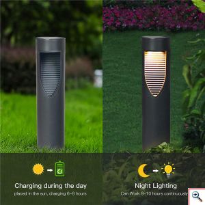 Gotobe® Επιδαπέδιο Ηλιακό Φωτιστικό Κήπου Αδιάβροχο Επαναφορτιζόμενο Θερμού Φωτισμού 3000Κ Μαύρο Σέτ 2τμχ 52501