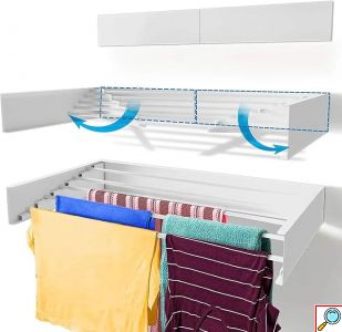 Επιτοίχια Πτυσσόμενη Απλώστρα Ρούχων 100cm Μεταλλική 5 Ράβδων