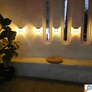 4x Ηλιακά Vintage Διακοσμητικά LED Αδιάβροχα Επιτοίχια Φωτιστικά 10Lm Θερμού Κίτρινου Ατμοσφαιρικού Φωτισμού με Φωτοκύτταρο - Σετ 4 Τεμαχίων