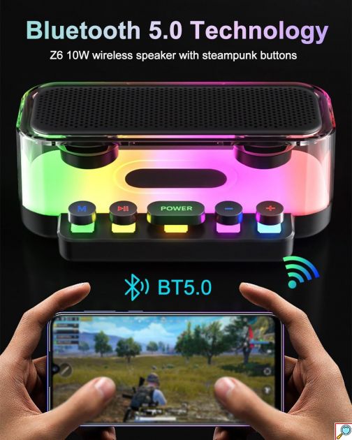 Επιτραπέζιο Bluetooth Ηχείο RGB 1200mAh με Μηχανικά Πλήκτρα Μαύρο