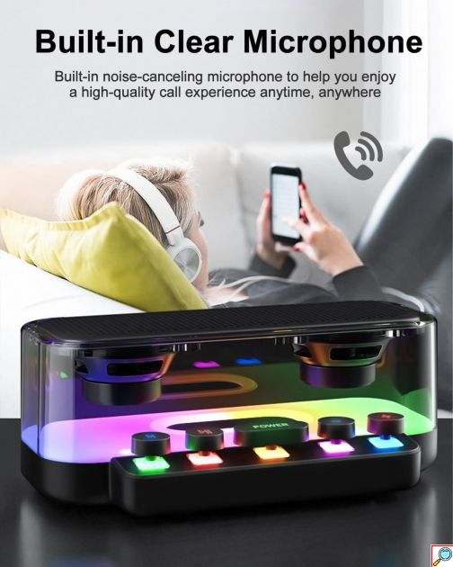 Επιτραπέζιο Bluetooth Ηχείο RGB 1200mAh με Μηχανικά Πλήκτρα Πράσινο
