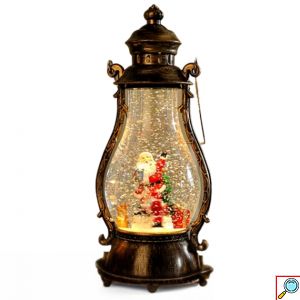 Επιτραπέζιο Χριστουγεννιάτικο Διακοσμητικό Φαναράκι με Φωτισμό - 12,5 x 11 x 30cm- Home Theory