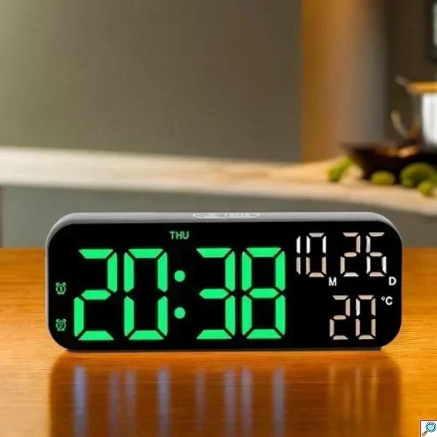 Επιτραπέζιο Ψηφιακό Ρολόι με Ξυπνητήρι και Φωτισμό LED