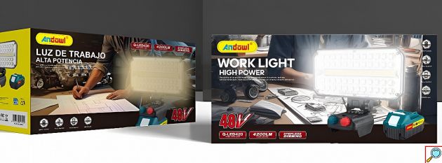 Προβολέας Εργασίας LED - 4200lm, 48V & Ρύθμιση Φωτεινότητας, Λευκό Ή Θερμό Φως
