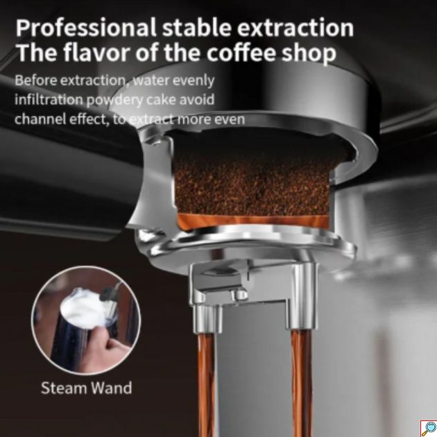 Μηχανή Espresso 850W – Επαγγελματικός Καφές στο Σπίτι - Ακροφύσιο Ατμού, Πίεση 20 bar, Δοχείο 1.6L, Ανοξείδωτη