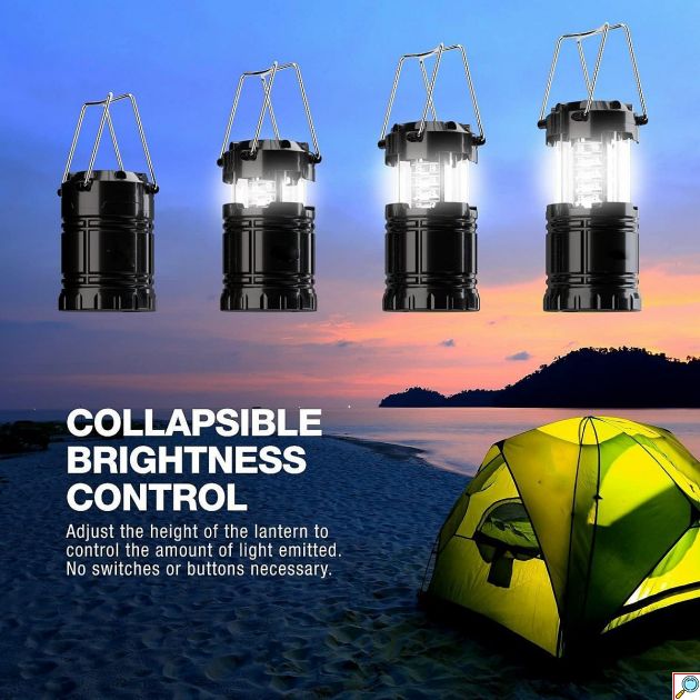 Πτυσσόμενος Φακός Camping LED – Φωτισμός 360° - Ρυθμιζόμενη Ένταση, Μεταλλικές Λαβές, Ιδανικός για Εκδρομές & Έκτακτη Ανάγκη