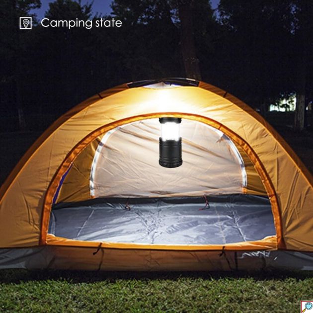 Πτυσσόμενος Φακός Camping LED – Φωτισμός 360° - Ρυθμιζόμενη Ένταση, Μεταλλικές Λαβές, Ιδανικός για Εκδρομές & Έκτακτη Ανάγκη